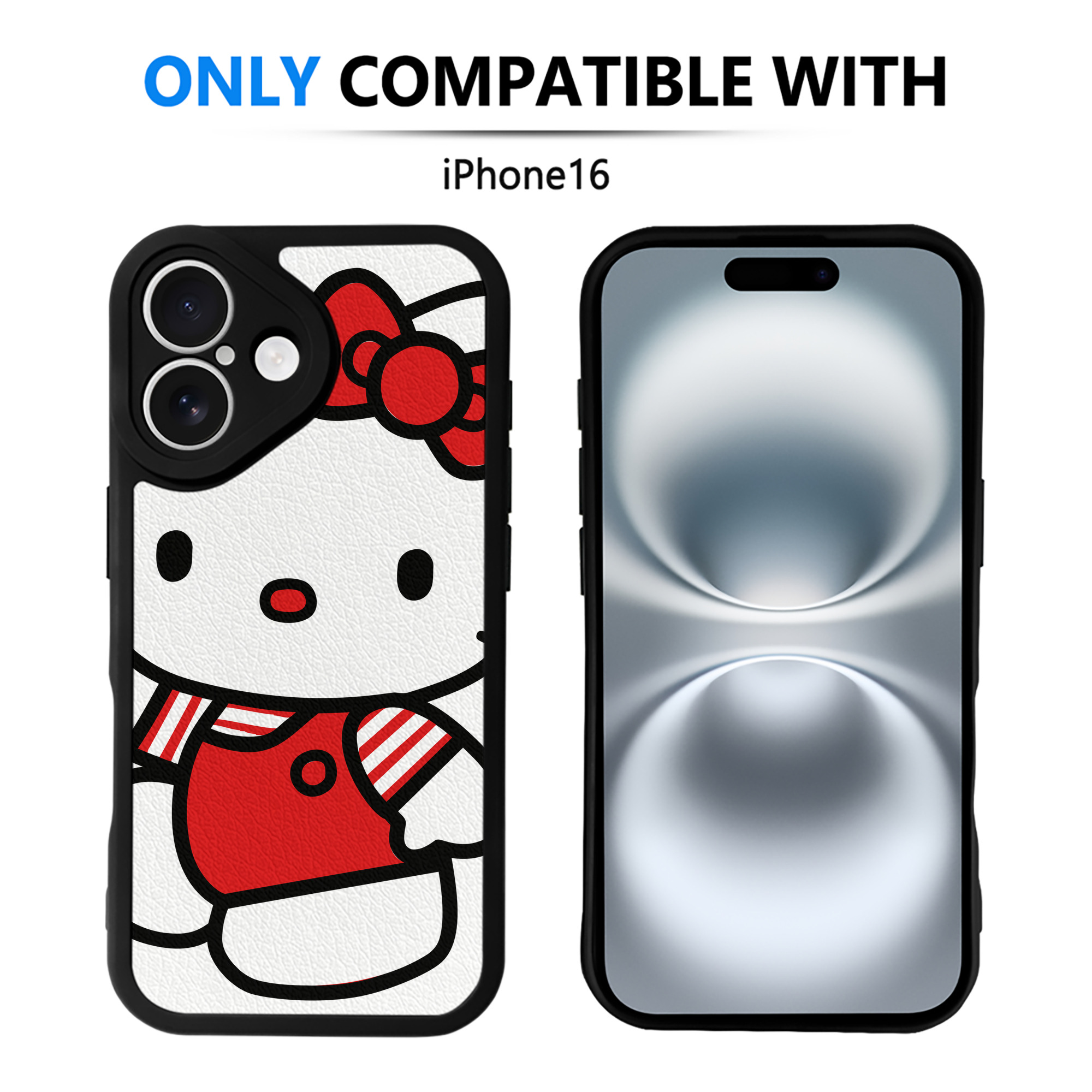 （画像用） Hello Kitty ハローキティ 【iPhone 16シリーズ対応】シリコンスマホケース（レザー調） 材質：シリコン